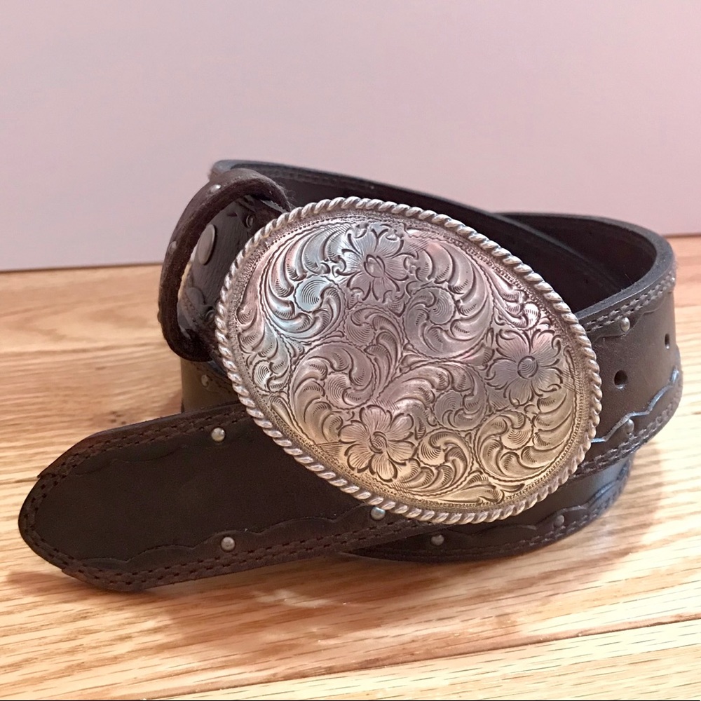 Resistol Western Brown Leather Belt